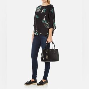 Lauren Ralph Lauren Newbury Double Zip Shopper Black EUC
